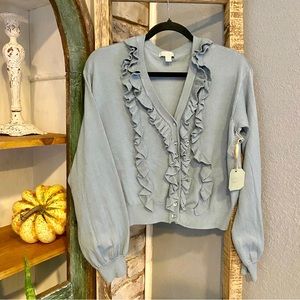 NWT Ryegrass Ruffle Cardigan
